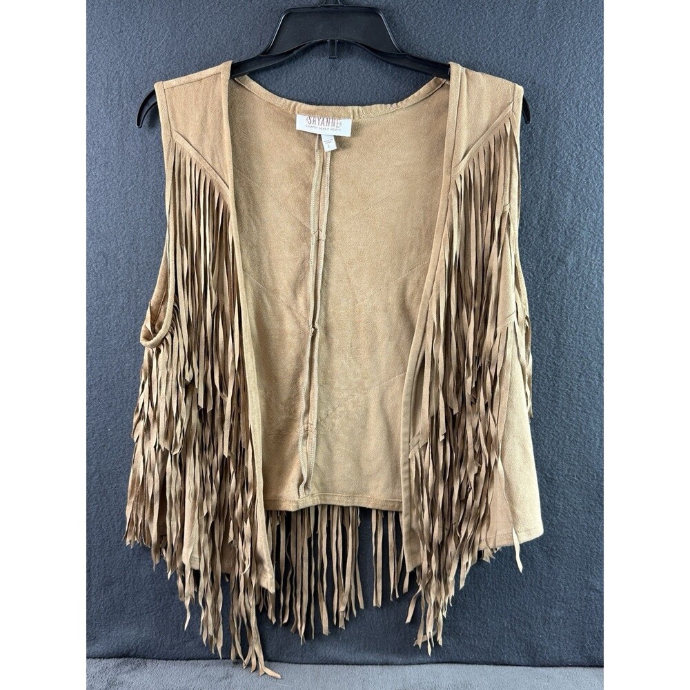 Shyanne Fringe Vest Womens Large Brown Faux Suede Southwestern Cowgirl Festival